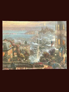 GUC Thomas Kinkade - Lombard St, San Francisco Wrapped-Canvas Style Print 12 x 9